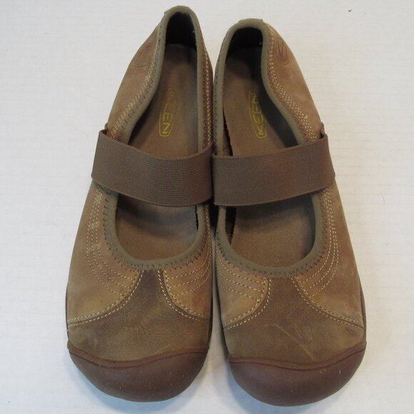 KEEN Womens Sienna Mary Jane Flats Size 8.5 US Elastic Strap Tan Comfort Shoes - Picture 1 of 10